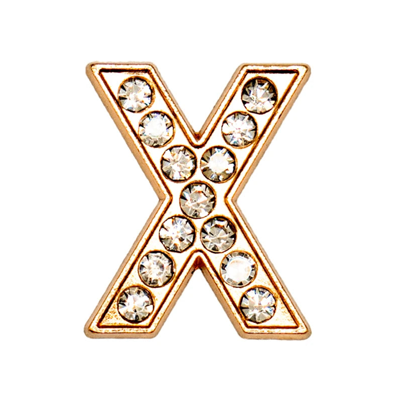 1 st Lyxig Metall-Charm – Bling Skodekoration med Guldfärgade Bokstäver