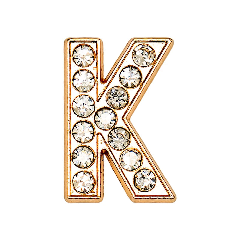 1 st Lyxig Metall-Charm – Bling Skodekoration med Guldfärgade Bokstäver