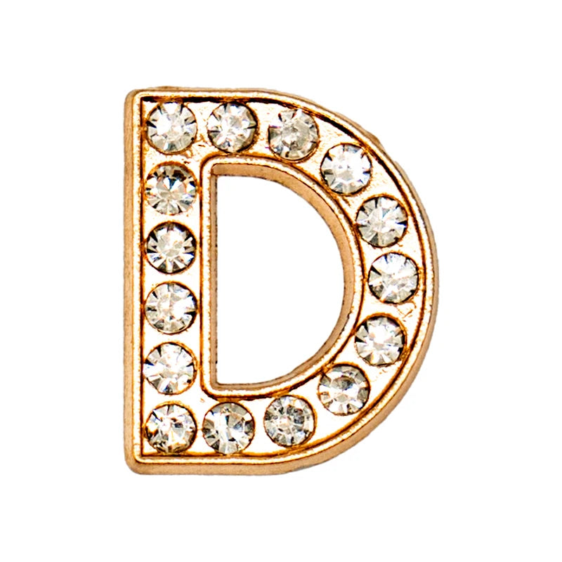 1 st Lyxig Metall-Charm – Bling Skodekoration med Guldfärgade Bokstäver