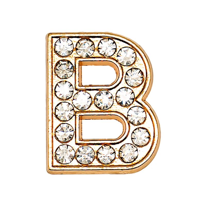 1 st Lyxig Metall-Charm – Bling Skodekoration med Guldfärgade Bokstäver