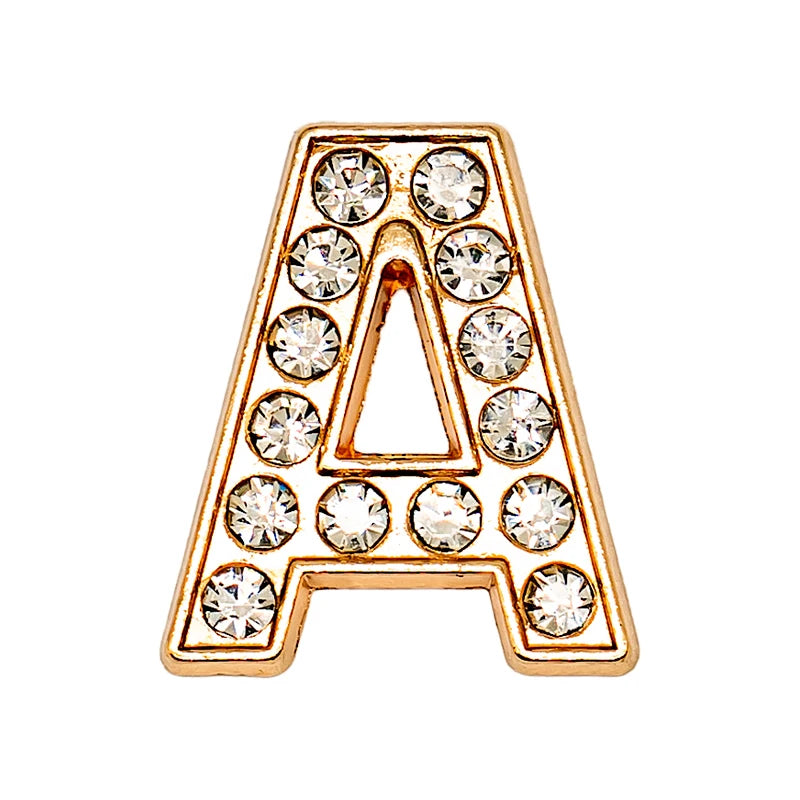 1 st Lyxig Metall-Charm – Bling Skodekoration med Guldfärgade Bokstäver
