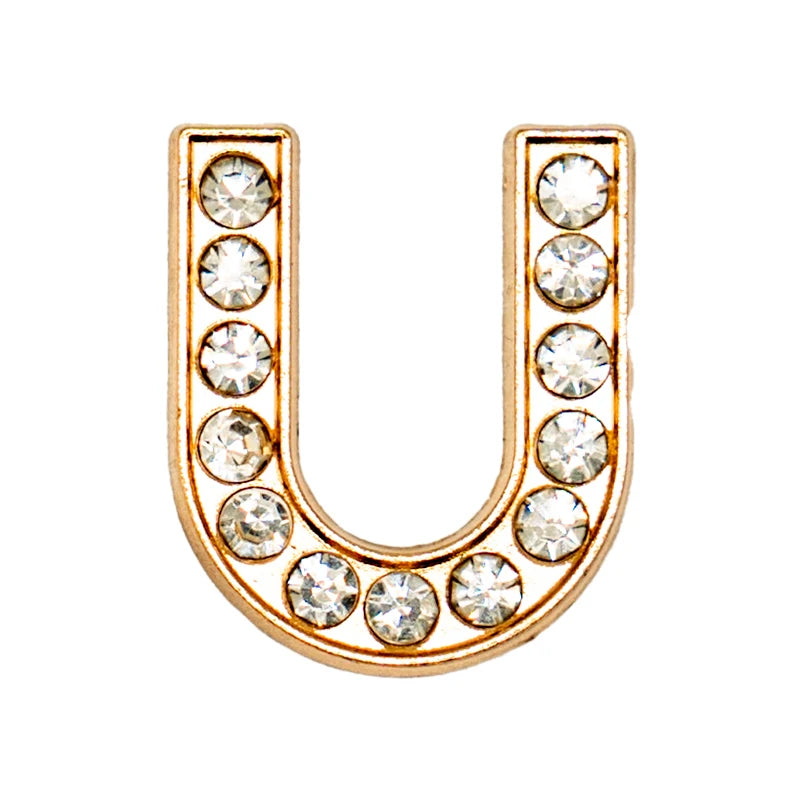 1 st Lyxig Metall-Charm – Bling Skodekoration med Guldfärgade Bokstäver