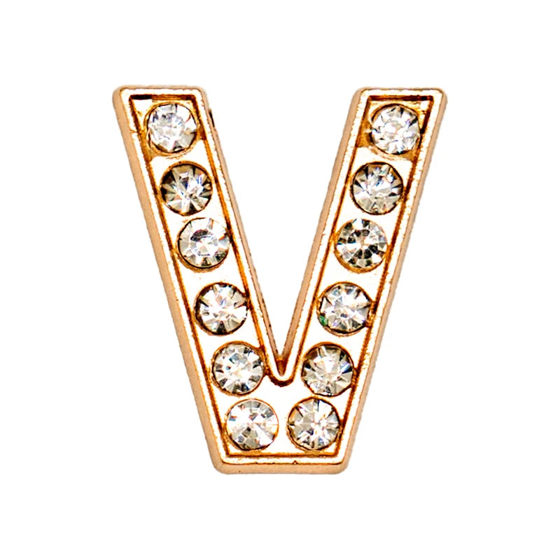 1 st Lyxig Metall-Charm – Bling Skodekoration med Guldfärgade Bokstäver