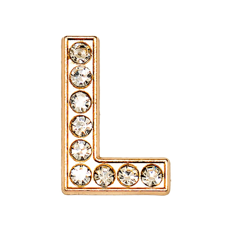 1 st Lyxig Metall-Charm – Bling Skodekoration med Guldfärgade Bokstäver