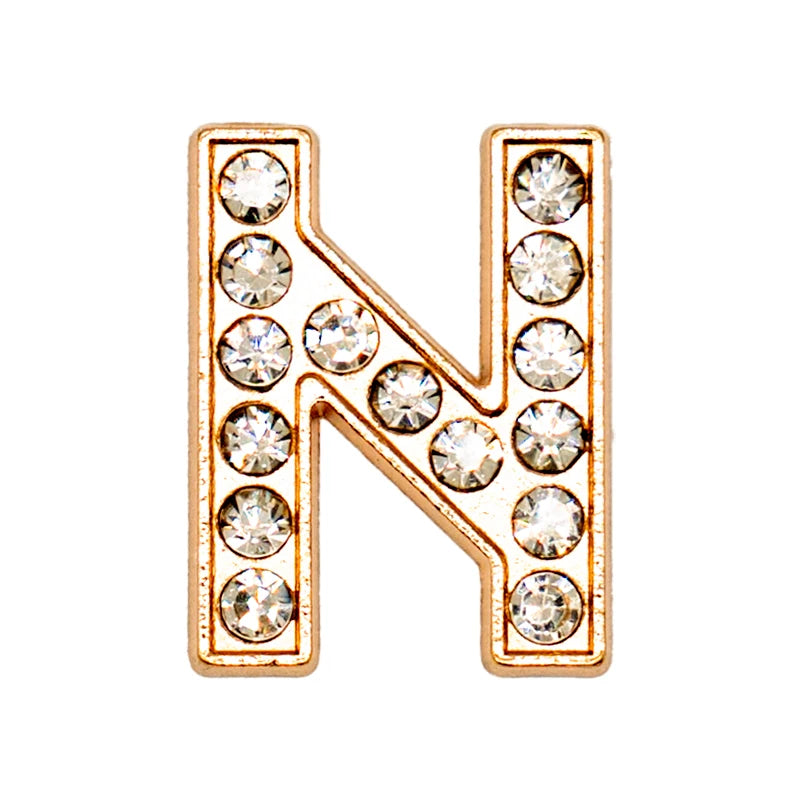 1 st Lyxig Metall-Charm – Bling Skodekoration med Guldfärgade Bokstäver