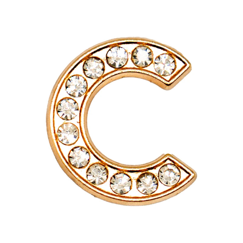 1 st Lyxig Metall-Charm – Bling Skodekoration med Guldfärgade Bokstäver