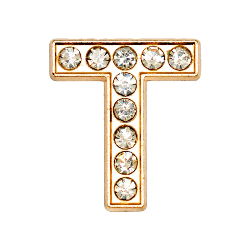 1 st Lyxig Metall-Charm – Bling Skodekoration med Guldfärgade Bokstäver