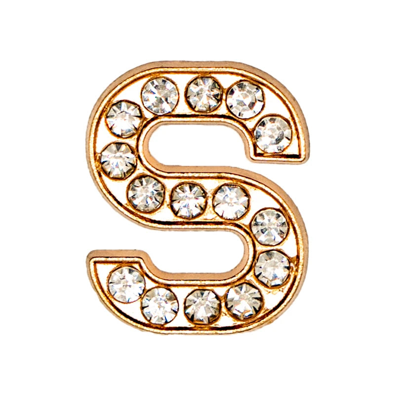 1 st Lyxig Metall-Charm – Bling Skodekoration med Guldfärgade Bokstäver
