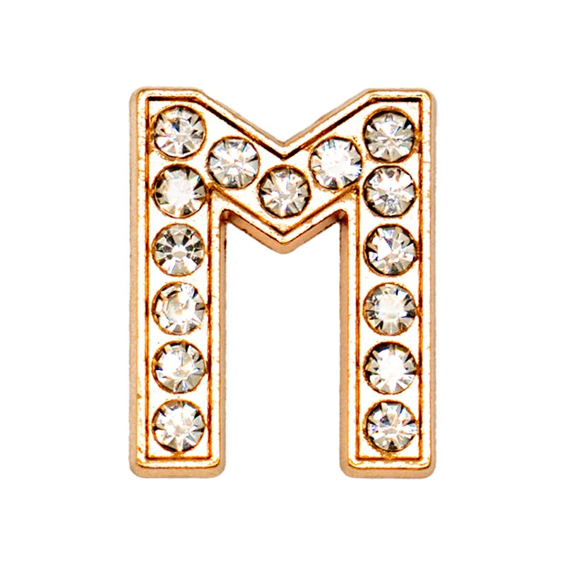 1 st Lyxig Metall-Charm – Bling Skodekoration med Guldfärgade Bokstäver