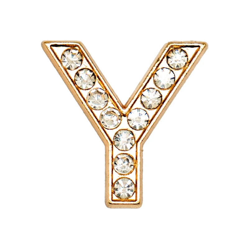 1 st Lyxig Metall-Charm – Bling Skodekoration med Guldfärgade Bokstäver