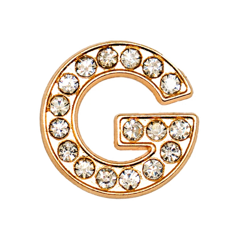 1 st Lyxig Metall-Charm – Bling Skodekoration med Guldfärgade Bokstäver