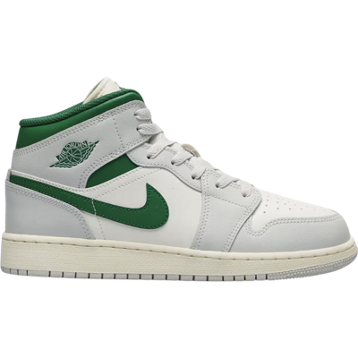 Air Jordan 1 Mid White Pure Platinum Pine Green (GS)