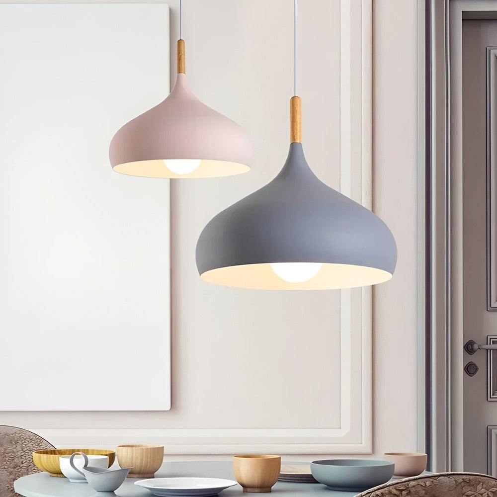 Pasteluna – Justerbar LED-Taklampa i Trä & Aluminium
