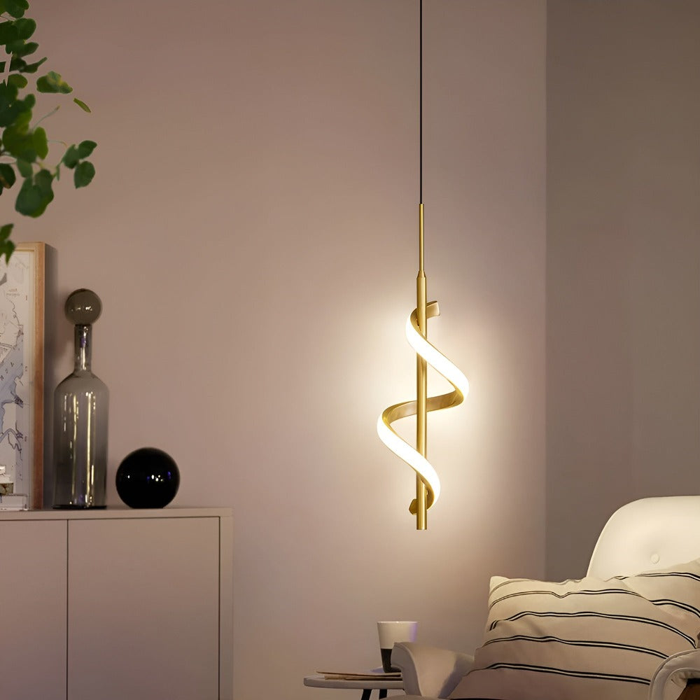 Aurista – Spiralformad LED-Krona i Guld & Svart