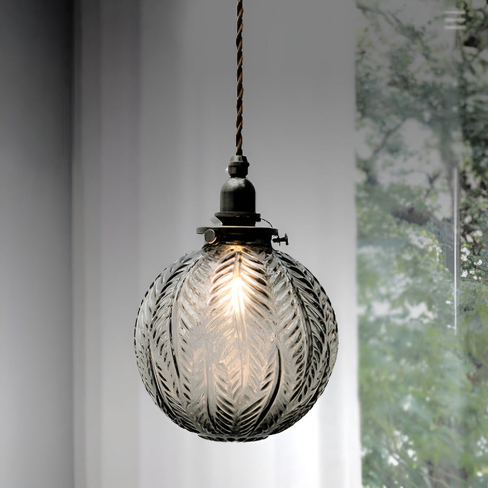 Velura – Taklampa i Rökgrått Glas med Vintagekaraktär