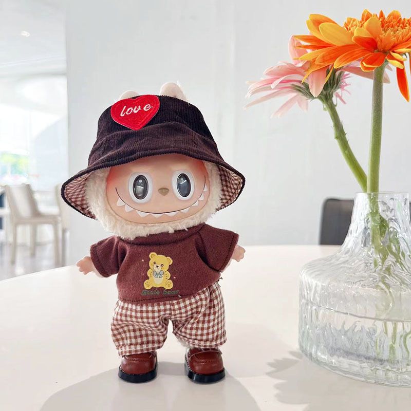 Teddykostym – passar figur i Labubu-stil